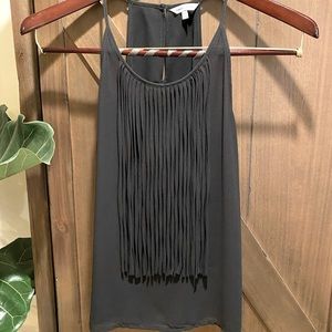 3 for $30 Naked Zebra Black Fringe Halter Tank